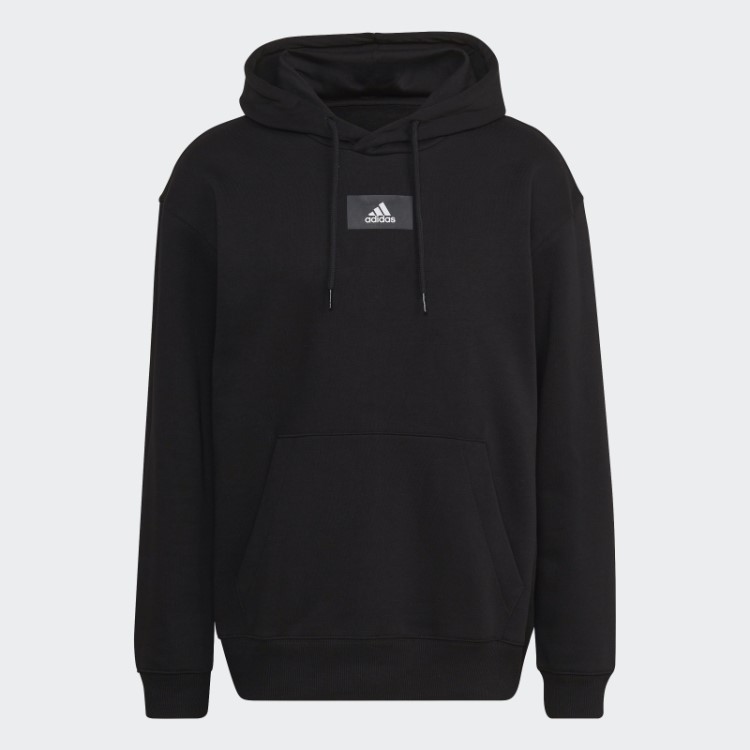 Essentials FeelVivid Moletom De Lã De Algodão Ombros Caídos Adidas Preto