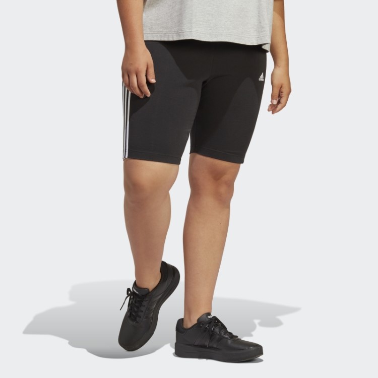Bermuda Ciclista Com As Três Listras Adidas Essentials (tamanho Grande) Branco