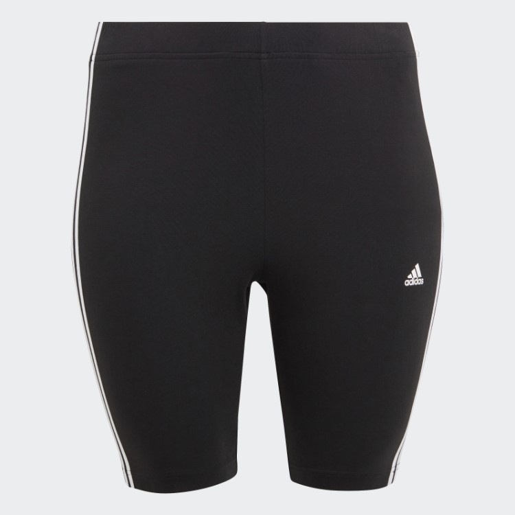 Bermuda Ciclista Com As Três Listras Adidas Essentials (tamanho Grande) Branco