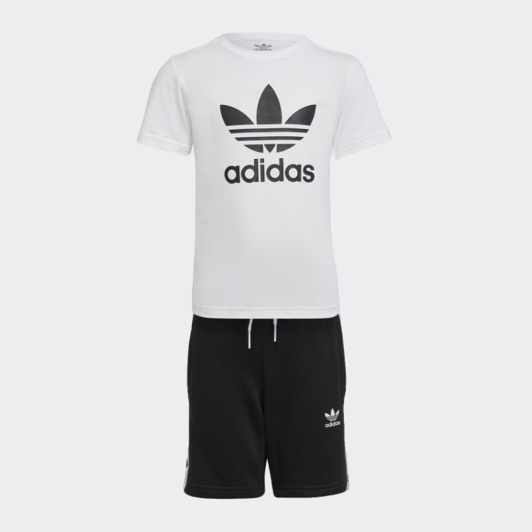 Calção Branco Adicolor E Camiseta Adidas