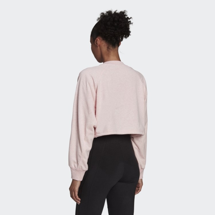 Adidas Sportswear Studio Lounge Verão Tripulação Moletom Moda Botânico Rosa Mel