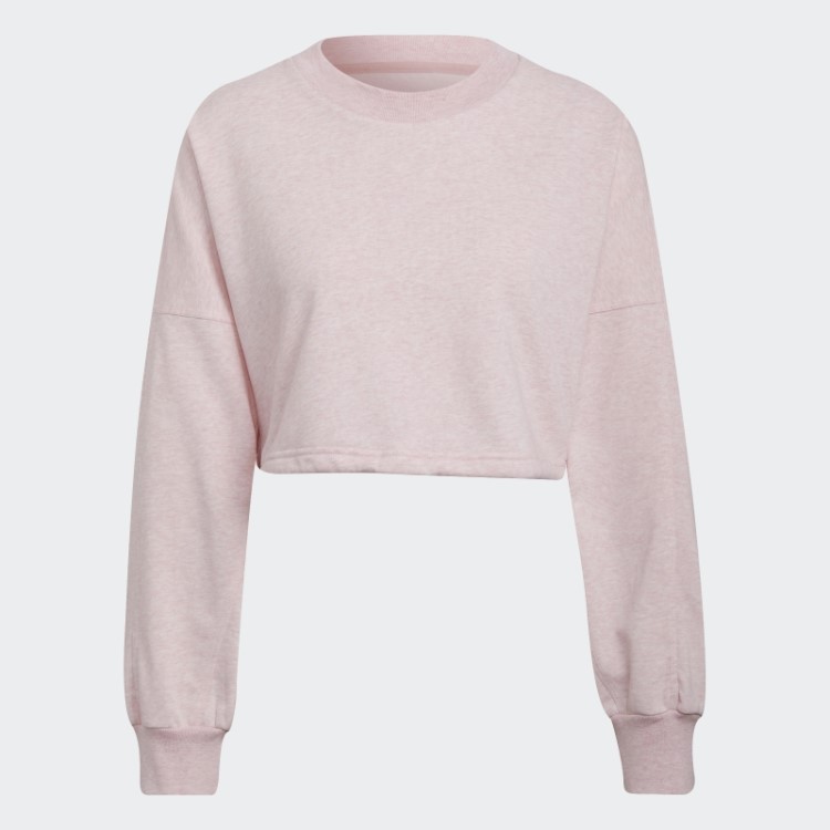 Adidas Sportswear Studio Lounge Verão Tripulação Moletom Moda Botânico Rosa Mel