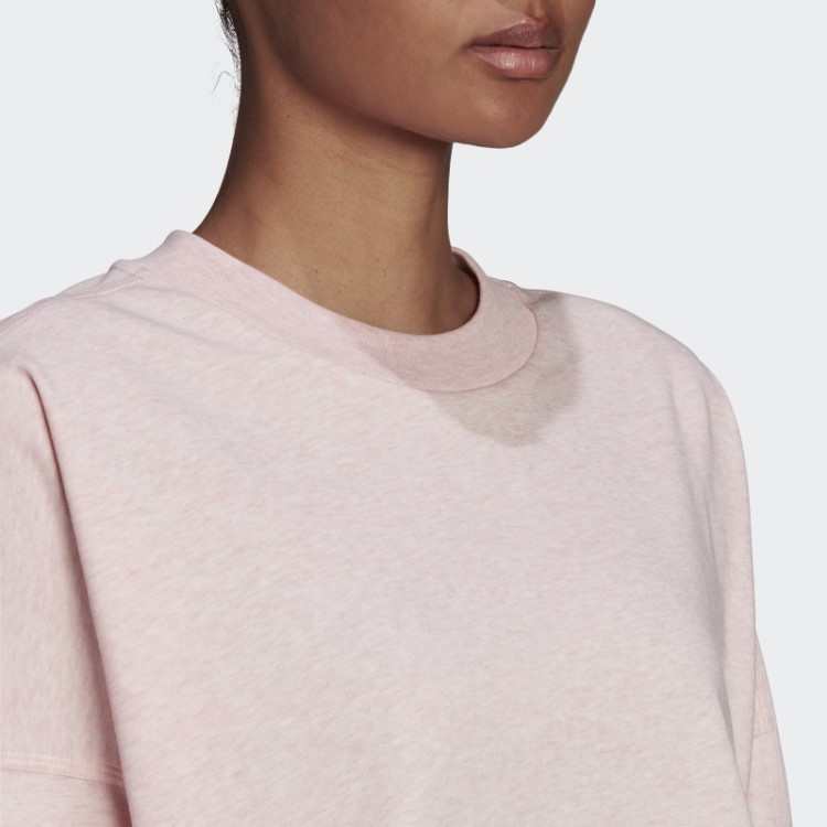 Adidas Sportswear Studio Lounge Verão Tripulação Moletom Moda Botânico Rosa Mel
