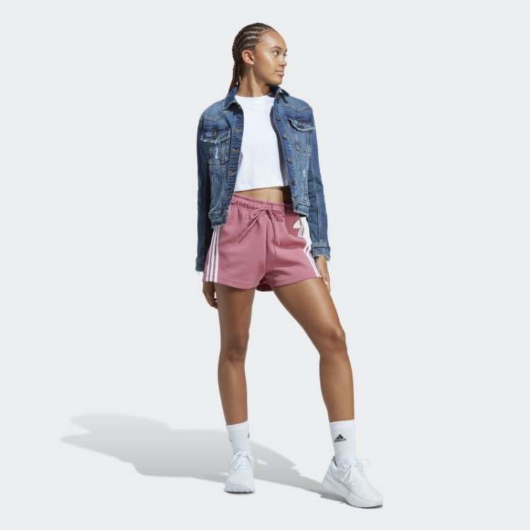 Bermuda Rosa Adidas Future Icons Com As Três Listras