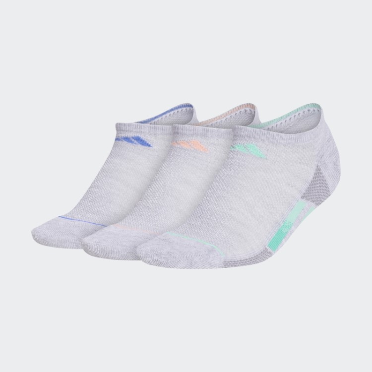 Meias Adidas Listras Superlite Cinza Claro 3 Pares