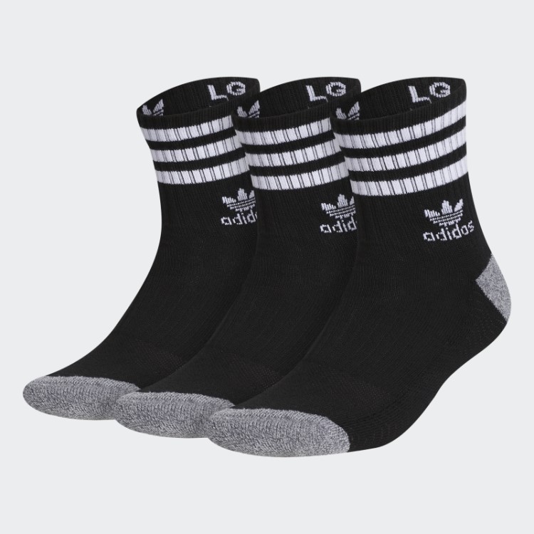 Meias Pretas Adidas Roller High Quarter 3 Pares