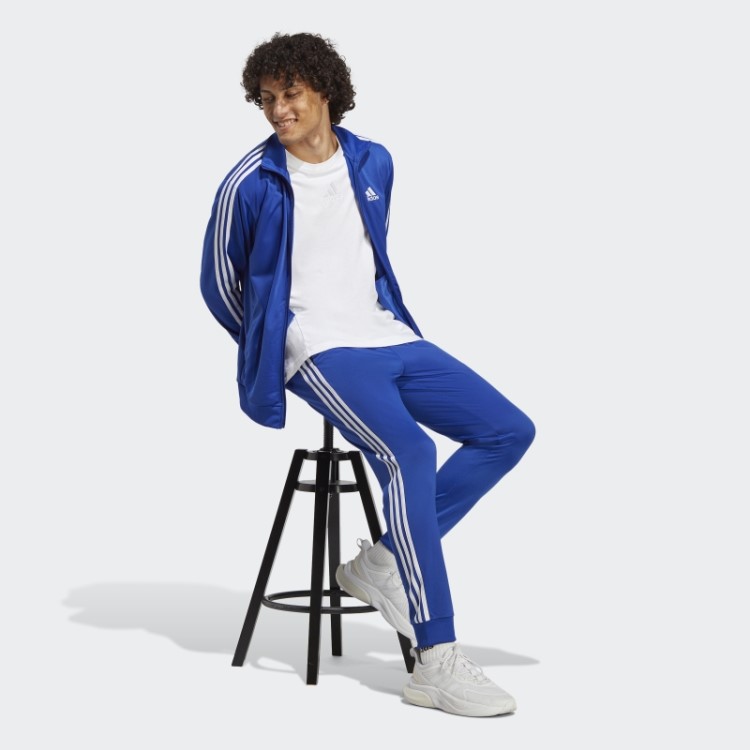 Adidas Basic 3 Listras Agasalho De Treino Azul