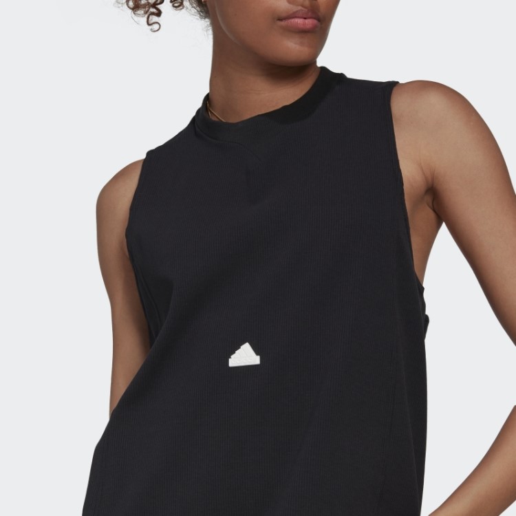 Vestido Canelado Adidas Preto