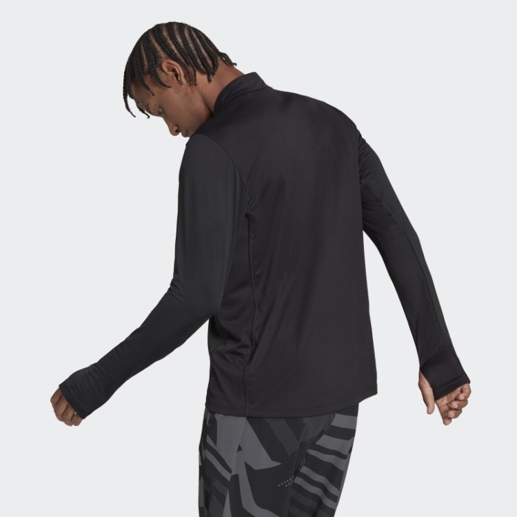 Camiseta Adidas Black Own The Run 1/2 Com Zíper
