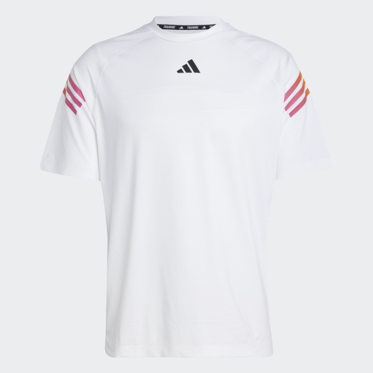 Adidas Train Icons T-shirt De Treino Com As 3 Riscas Branca