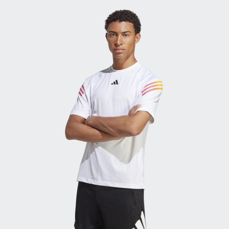 Camiseta De Treino Com As Três Listras Branca Train Icons Da Adidas