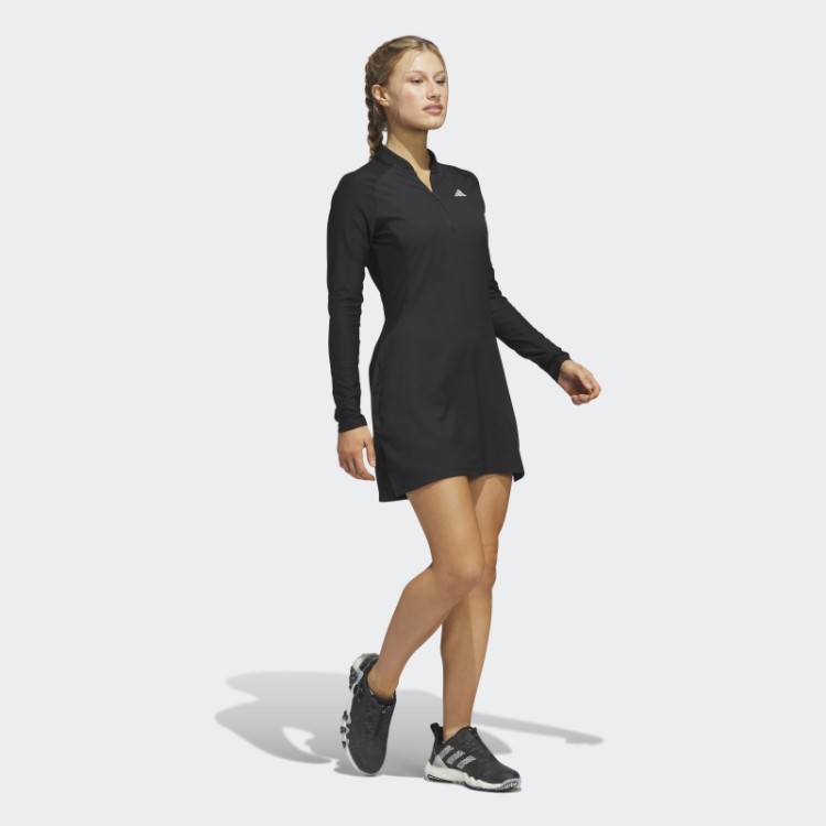 Vestido De Golfe De Manga Longa Preto Adidas