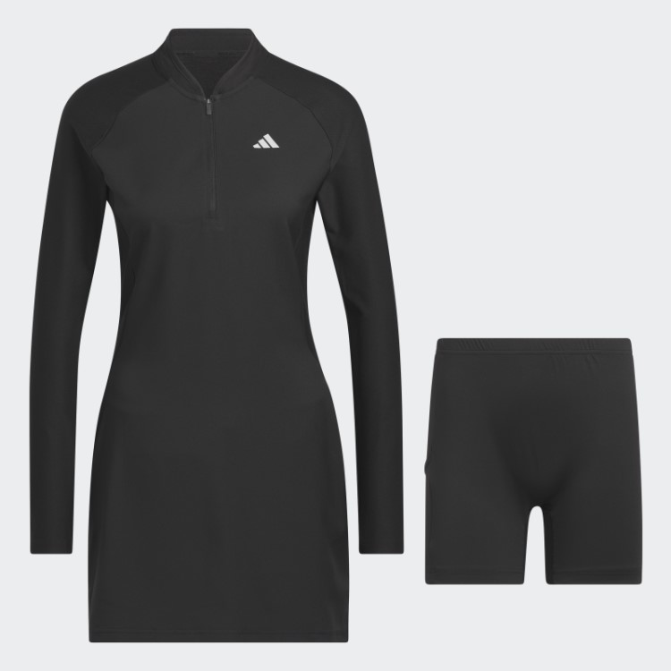 Vestido De Golfe De Manga Longa Preto Adidas