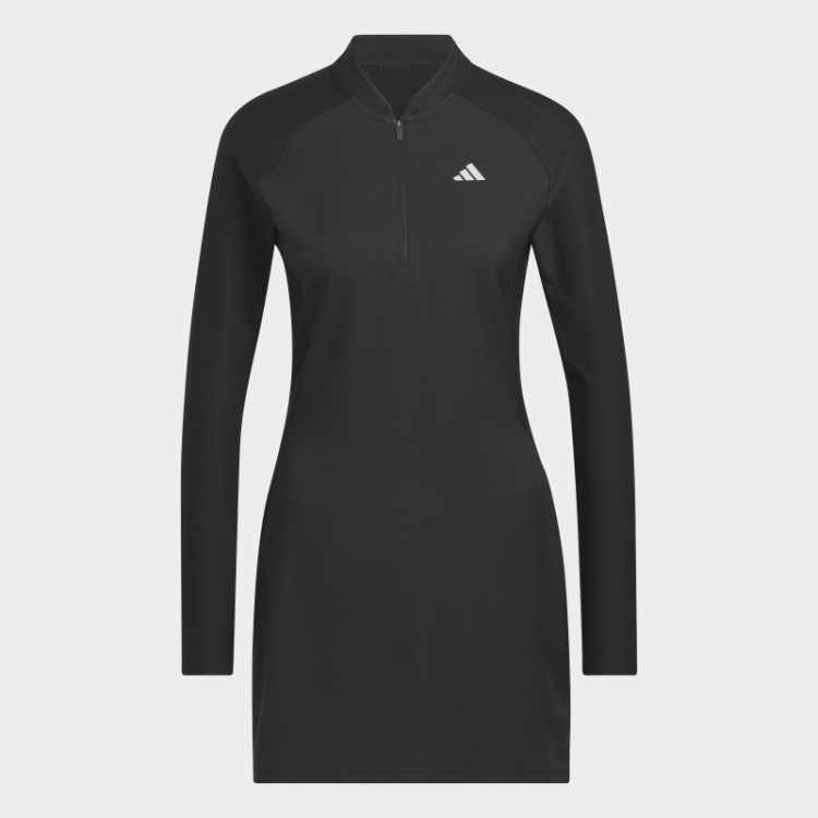Vestido De Golfe De Manga Longa Preto Adidas