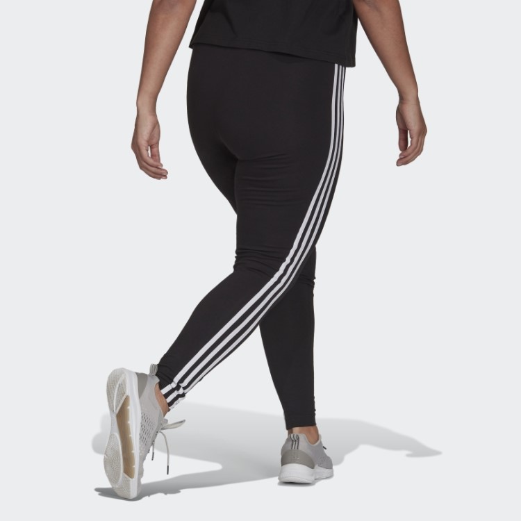 Legging Com As Três Listras Adidas Essentials (tamanho Grande) Branca