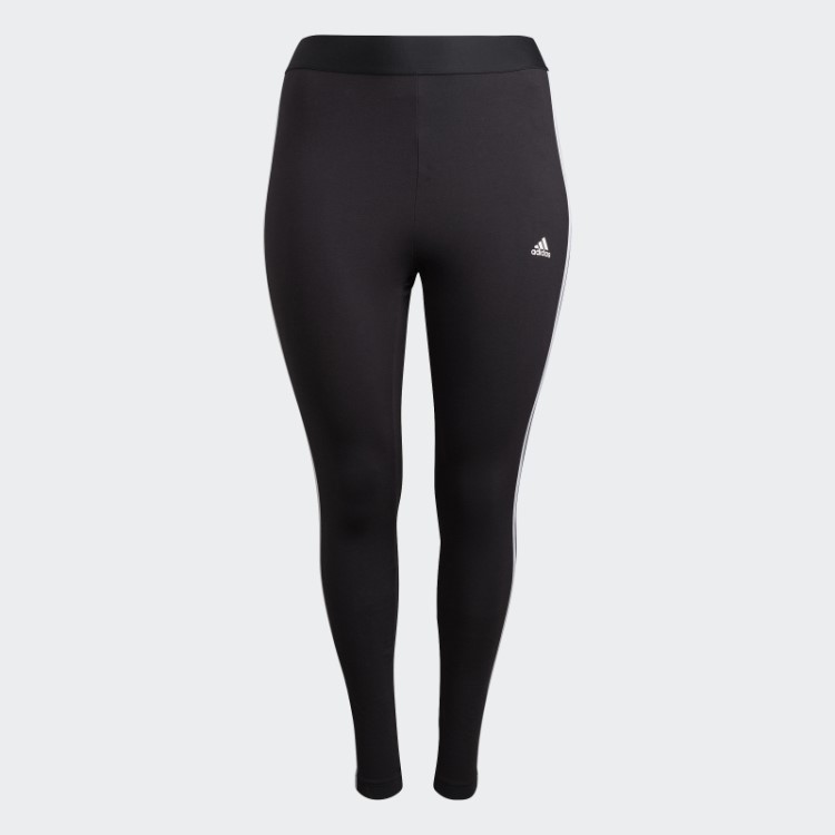 Legging Com As Três Listras Adidas Essentials (tamanho Grande) Branca