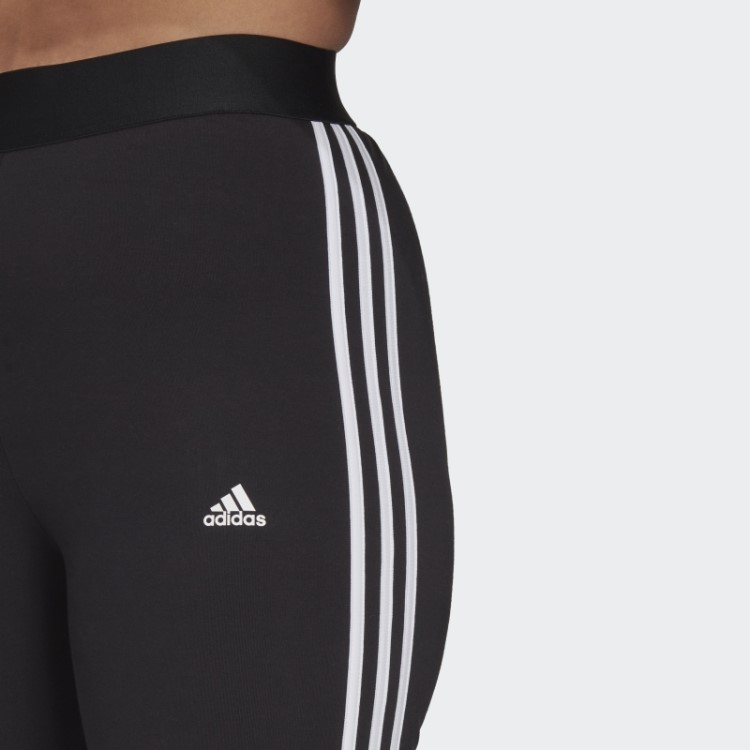 Legging Com As Três Listras Adidas Essentials (tamanho Grande) Branca