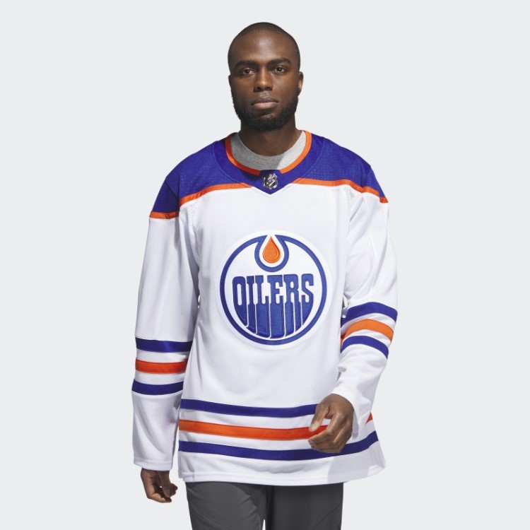 Oilers Away Jersey Autêntico Adidas Branco