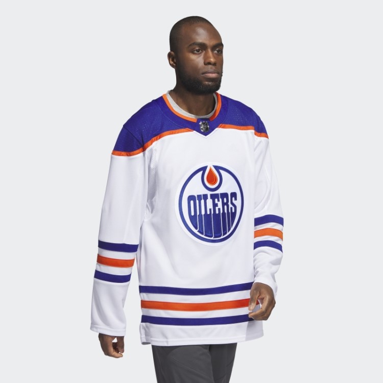 Oilers Away Jersey Autêntico Adidas Branco