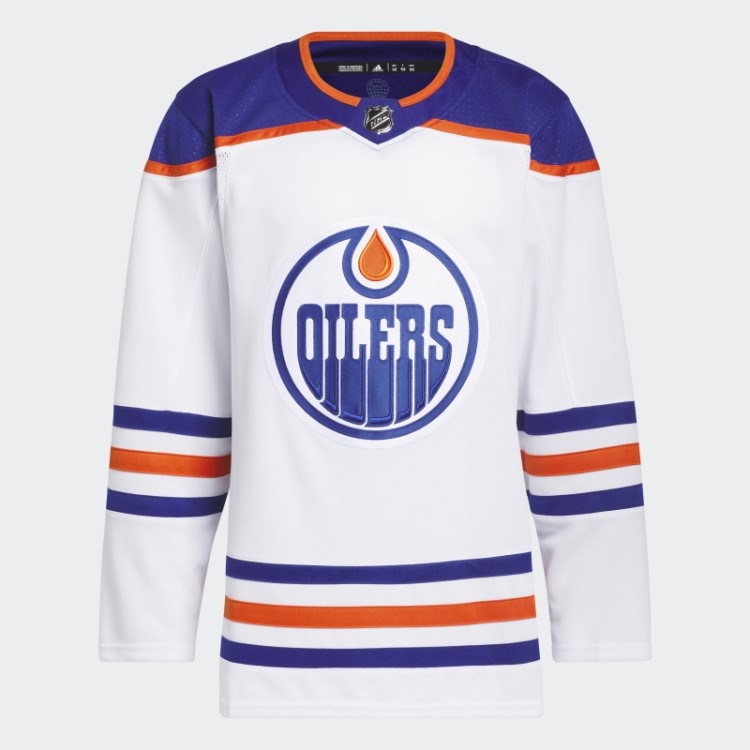 Oilers Away Jersey Autêntico Adidas Branco