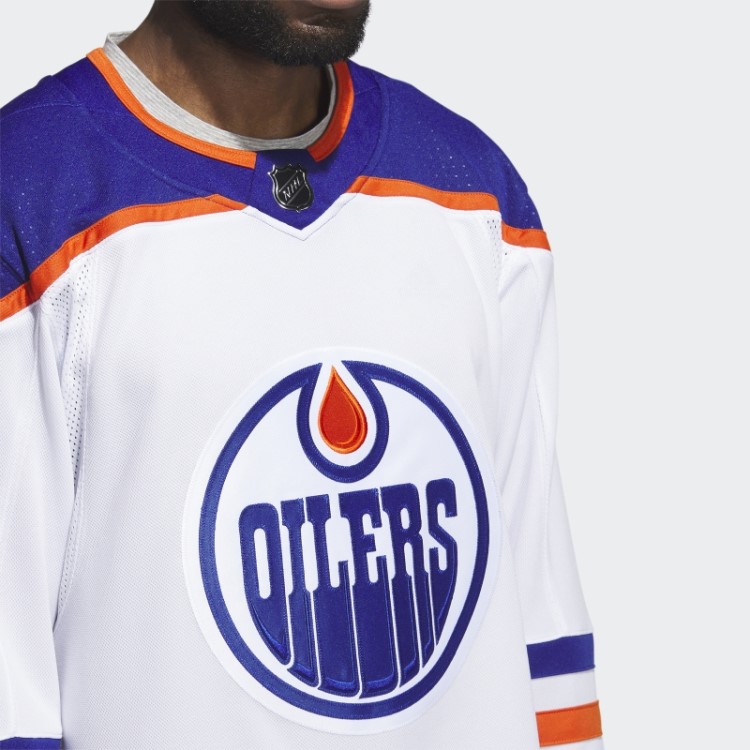 Oilers Away Jersey Autêntico Adidas Branco