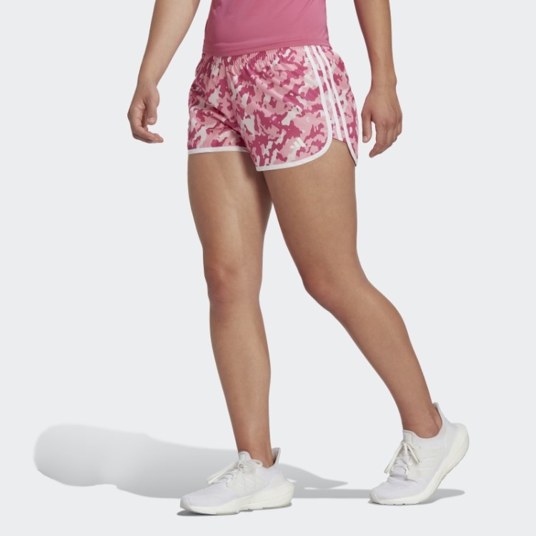 Bermuda De Corrida Marathon 20 Camo Rosa Adidas