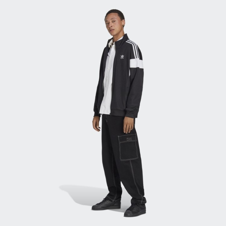 Jaqueta Preta Adidas Adicolor Classics Com Linha De Corte