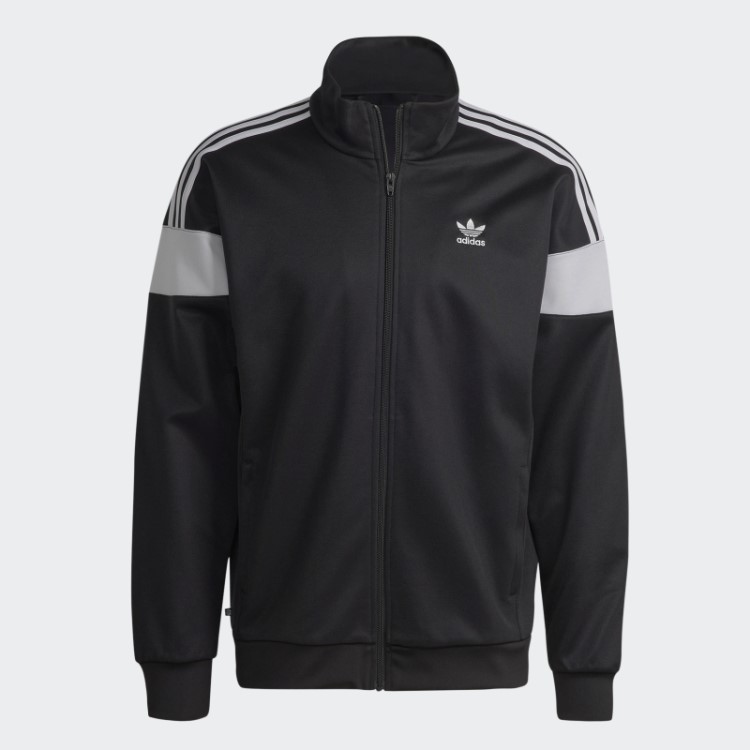 Jaqueta Preta Adidas Adicolor Classics Com Linha De Corte