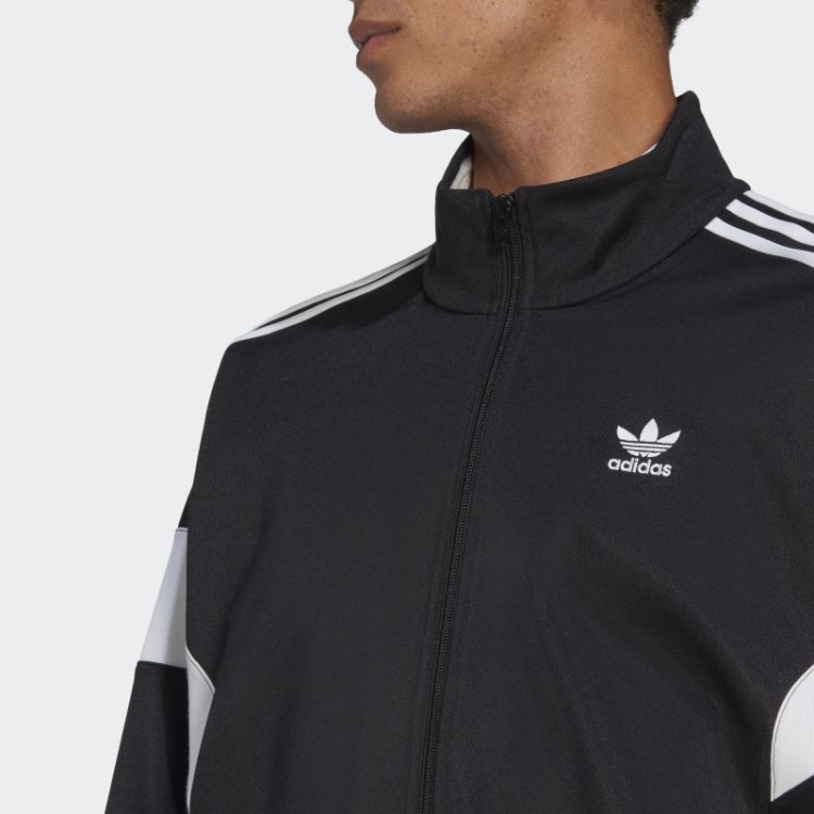 Jaqueta Preta Adidas Adicolor Classics Com Linha De Corte