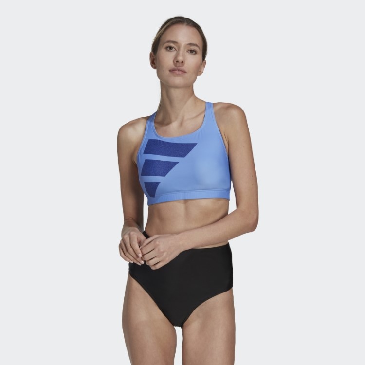 Top De Biquíni Big Bars Azul Adidas