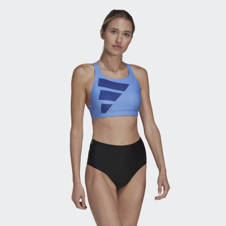 Top De Biquíni Big Bars Azul Adidas