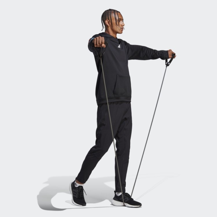 Adidas Train Icons 3 Listras Moletom Com Capuz Preto