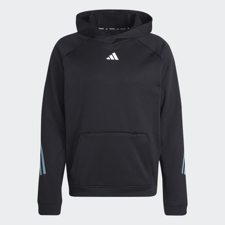 Adidas Train Icons 3 Listras Moletom Com Capuz Preto