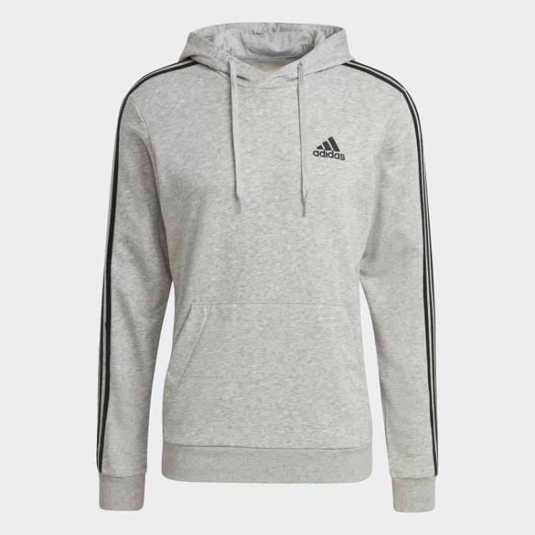 Moletom Com As Três Listras Essentials Cinza Médio Adidas