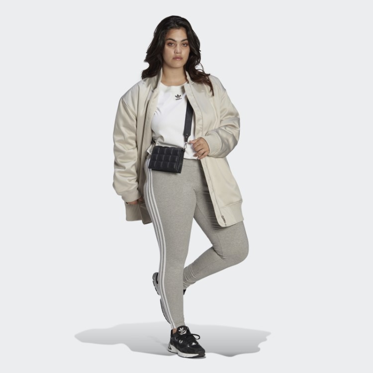 Legging Com As Três Listras Adicolor Classics (tamanho Grande) Cinza Médio Adidas