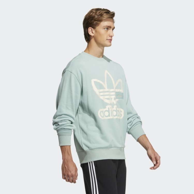 Moletom Verde Nebuloso Adidas Adicolor Crew