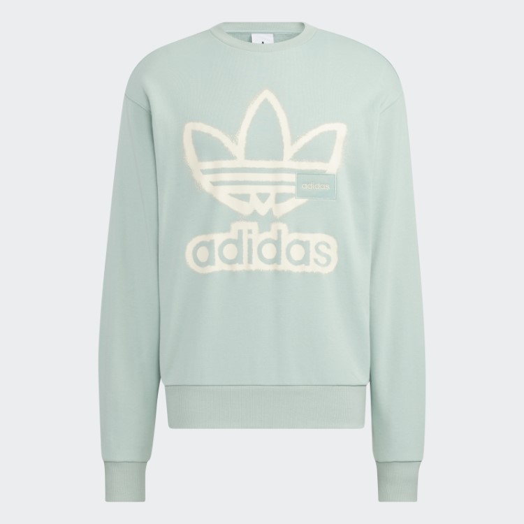Moletom Verde Nebuloso Adidas Adicolor Crew