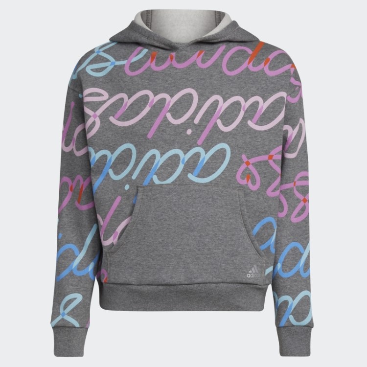Pulôver De Lã Com Capuz Adi Script Adidas Carbon Hthd