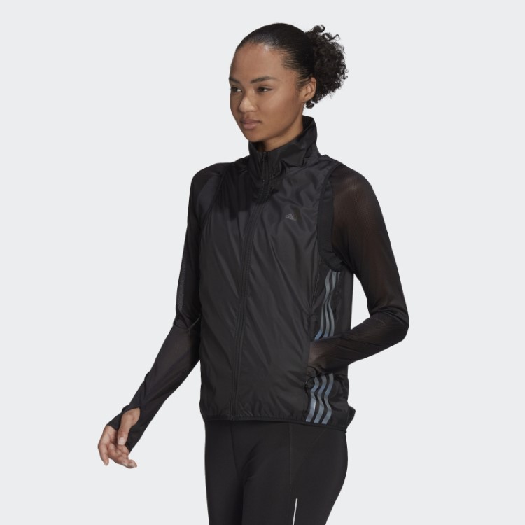 Run Icon 3 Listras Running Colete Adidas Preto