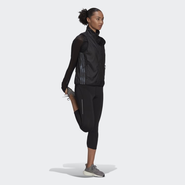 Run Icon 3 Listras Running Colete Adidas Preto