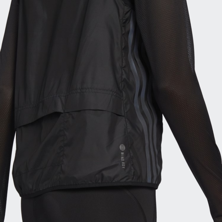 Run Icon 3 Listras Running Colete Adidas Preto