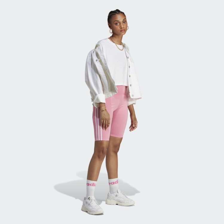 Meia-calça Cintura Alta Adidas Pink Adicolor Classics