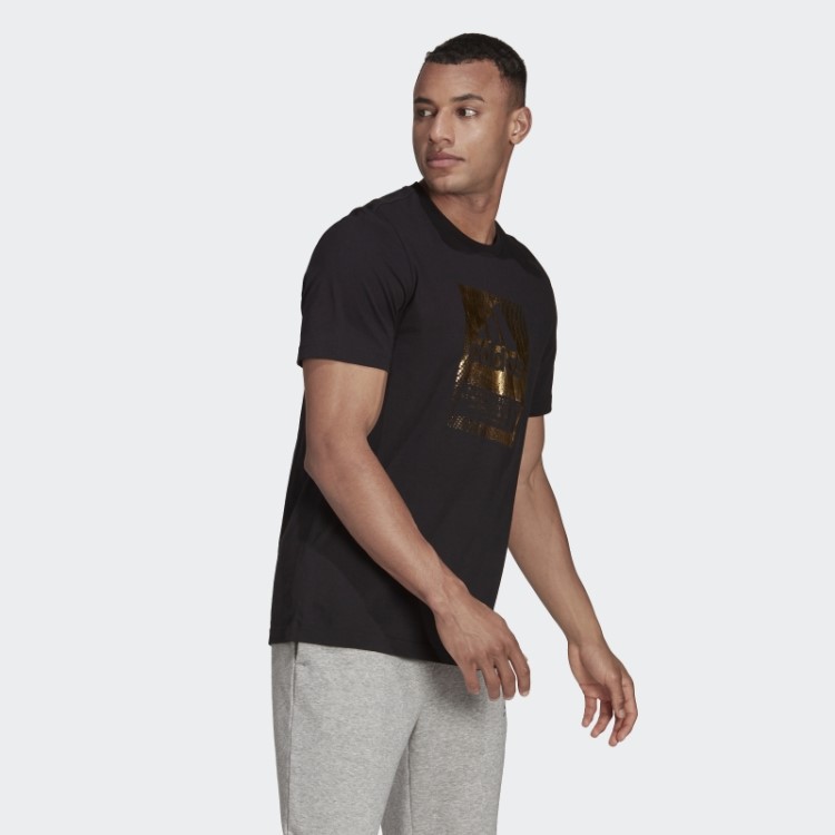 Camiseta Preta Adidas Foil Logo Box Graphic