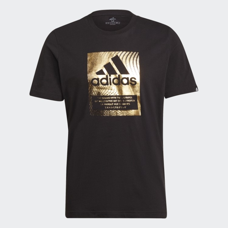 Camiseta Preta Adidas Foil Logo Box Graphic
