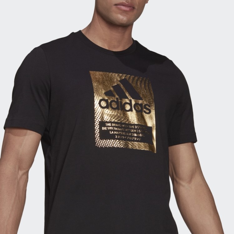 Camiseta Preta Adidas Foil Logo Box Graphic