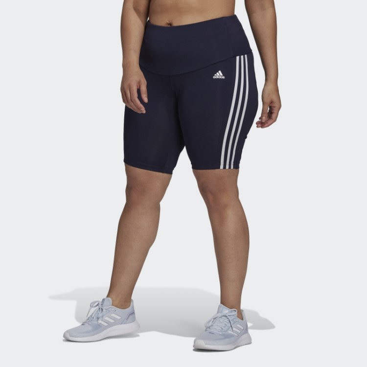 Calças Curtas Esportivas De Cintura Alta Projetadas Com 2 Movimentos (tamanho Grande) Ink Adidas