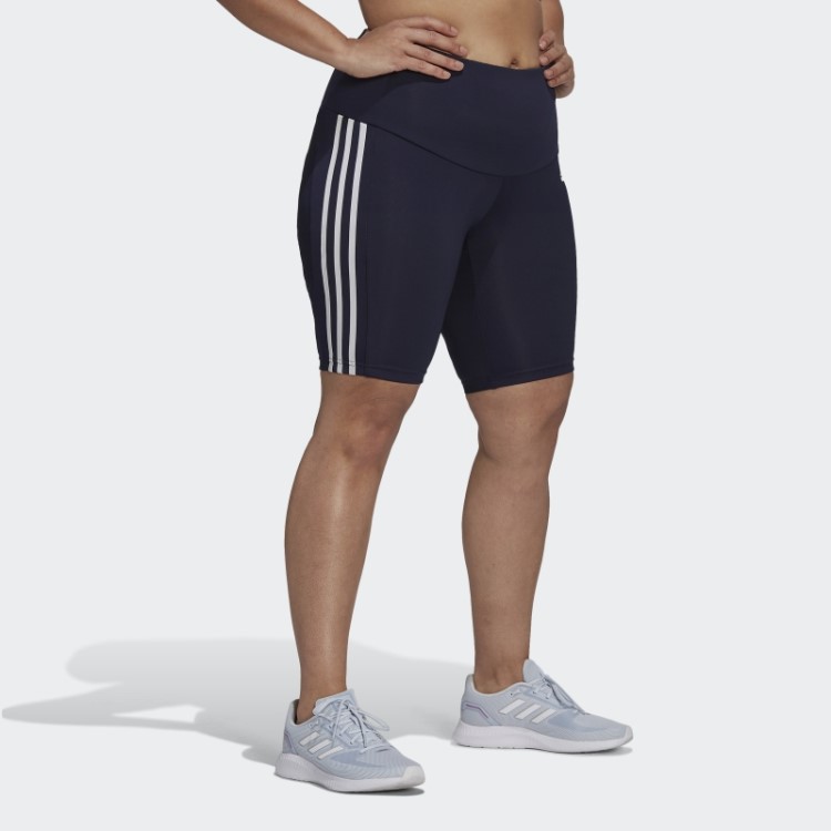 Calças Curtas Esportivas De Cintura Alta Projetadas Com 2 Movimentos (tamanho Grande) Ink Adidas