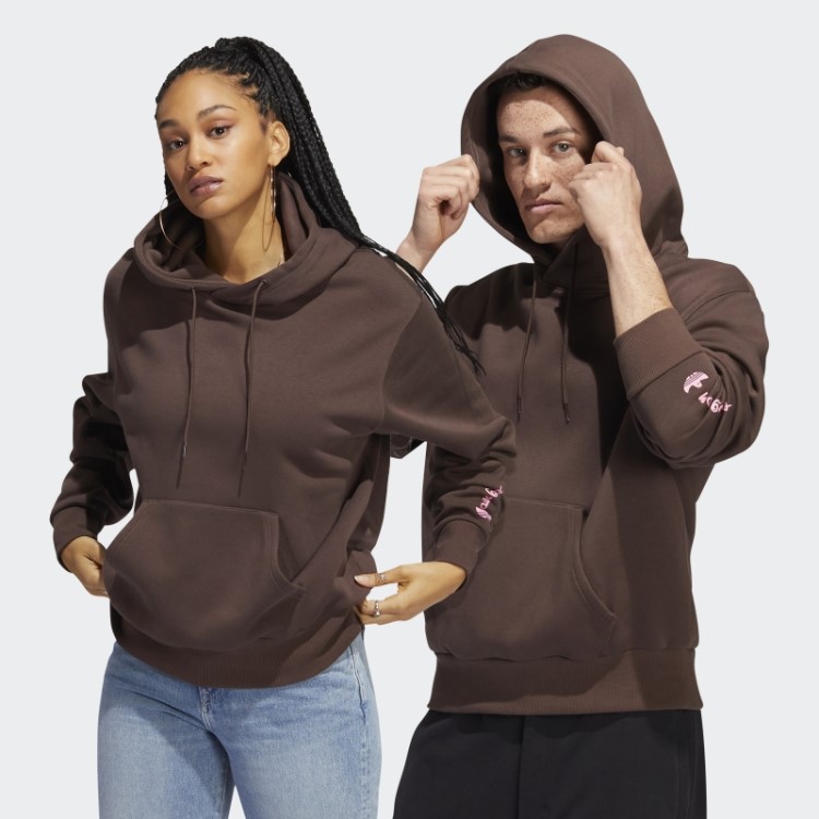 Moletom Adidas Marrom Com Capuz Shmoofoil Pintado (gênero Neutro)
