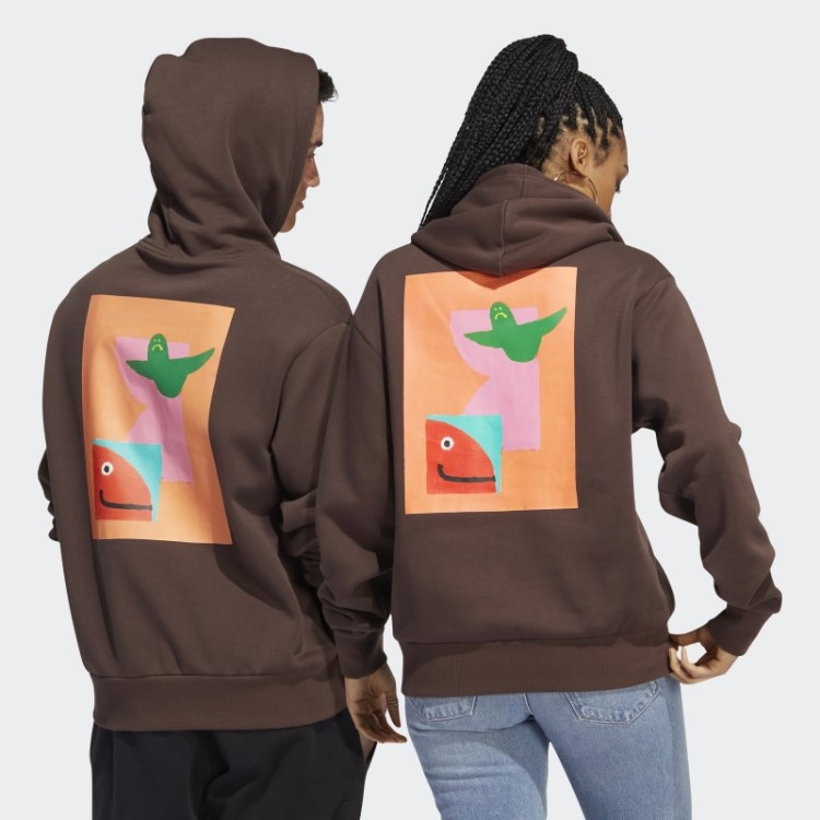 Moletom Adidas Marrom Com Capuz Shmoofoil Pintado (gênero Neutro)