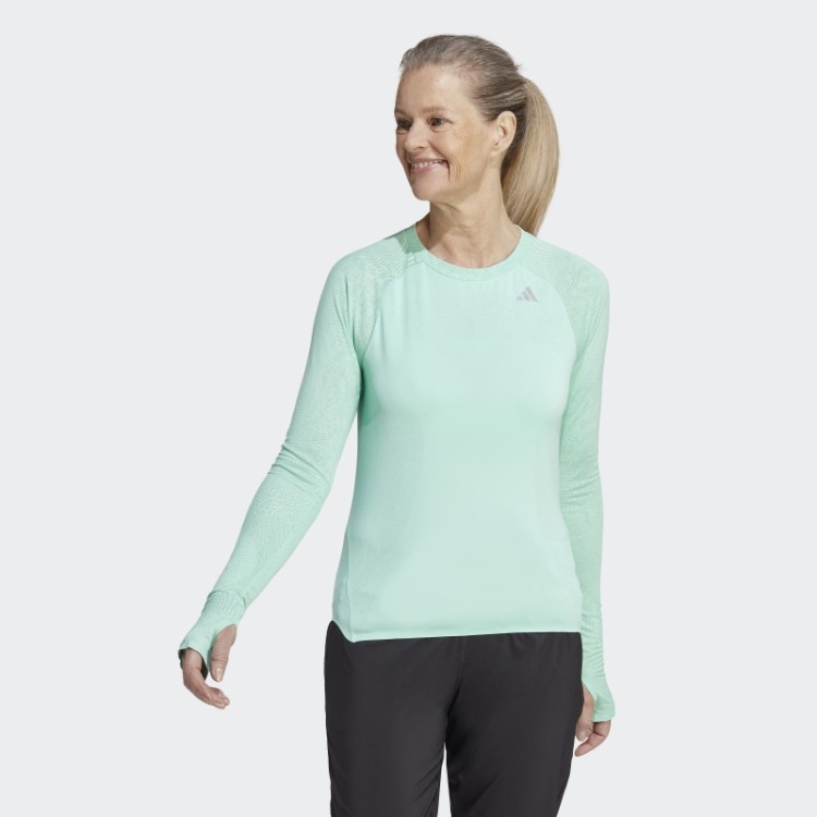 Adidas Adizero Blusinha De Manga Comprida Verde